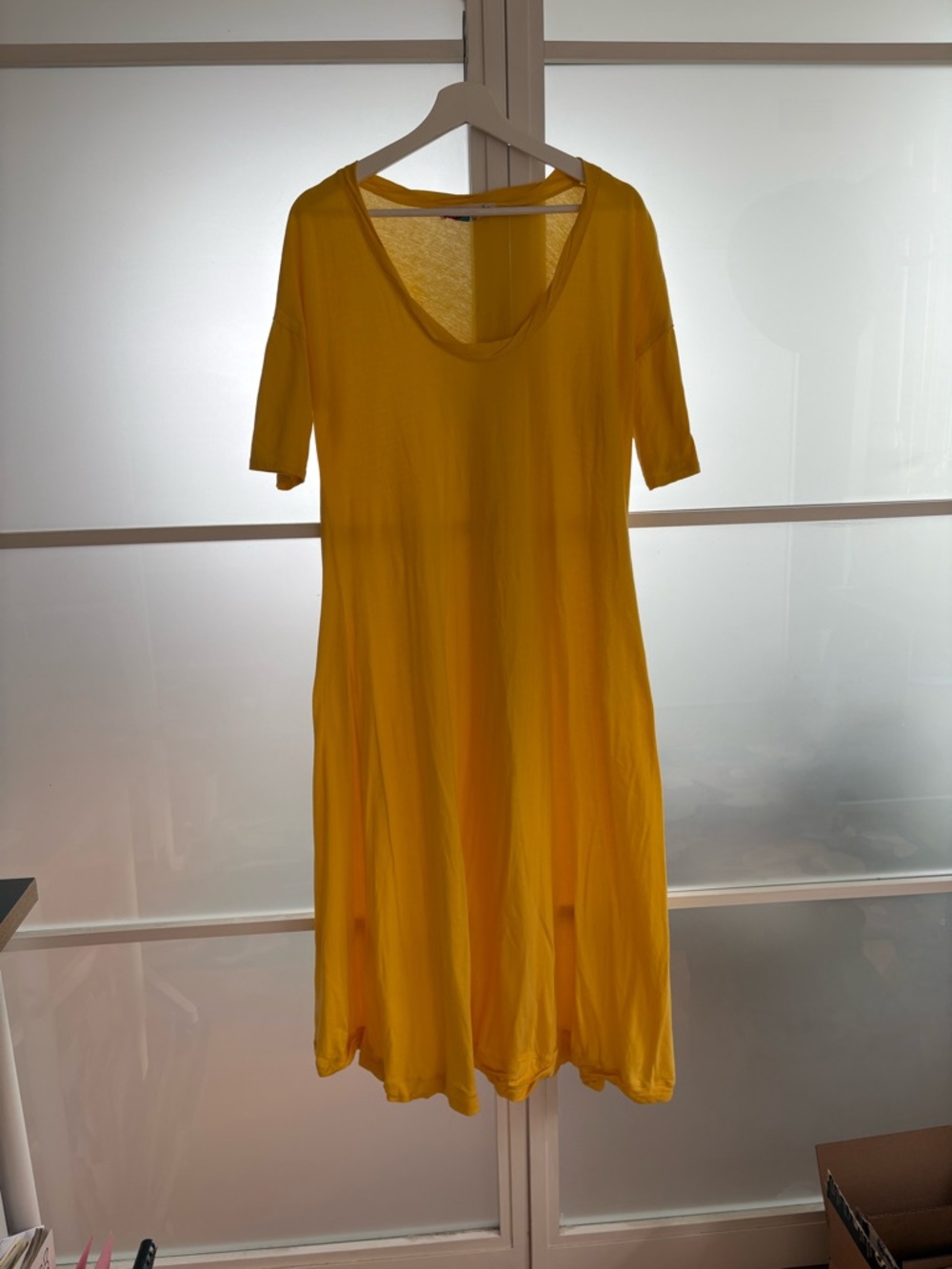 FP Beach Yellow Scoop Neck Cotton Dress